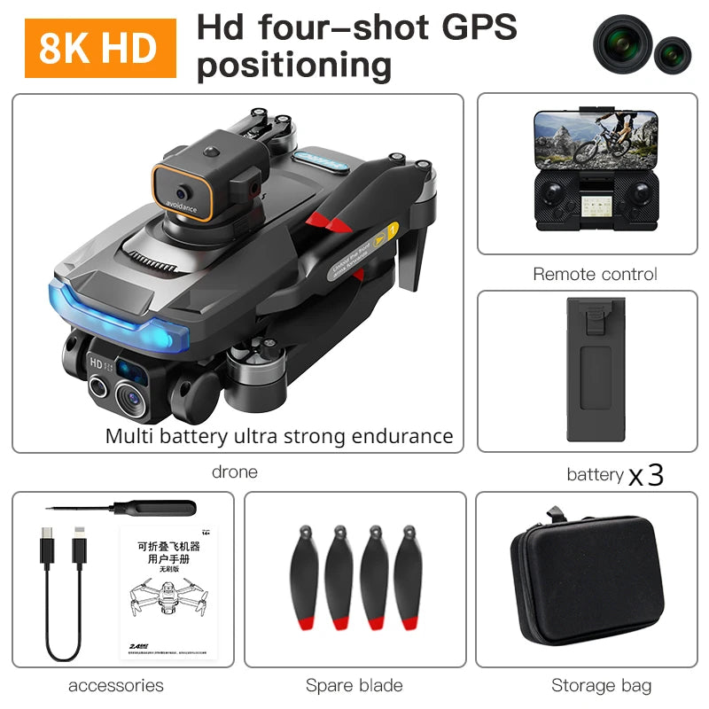 Foldable Professional P15 1.5KM Range GPS HD Dual Camera Drone