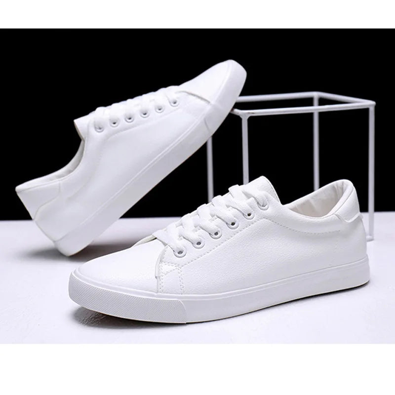 Spring Summer Men's Soft Casual Sneakers - Fashion White Shoes N021