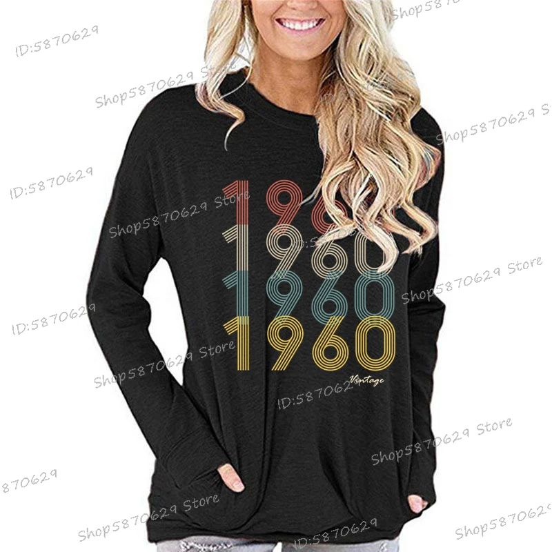 Retro 1960 Vintage Long Sleeve T-Shirt for Women