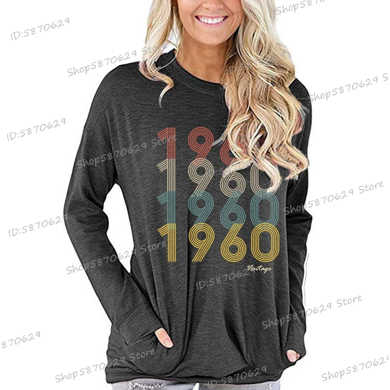 Retro 1960 Vintage Long Sleeve T-Shirt for Women