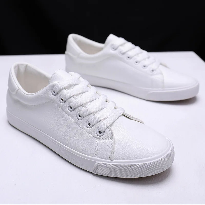 Spring Summer Men's Soft Casual Sneakers - Fashion White Shoes N021