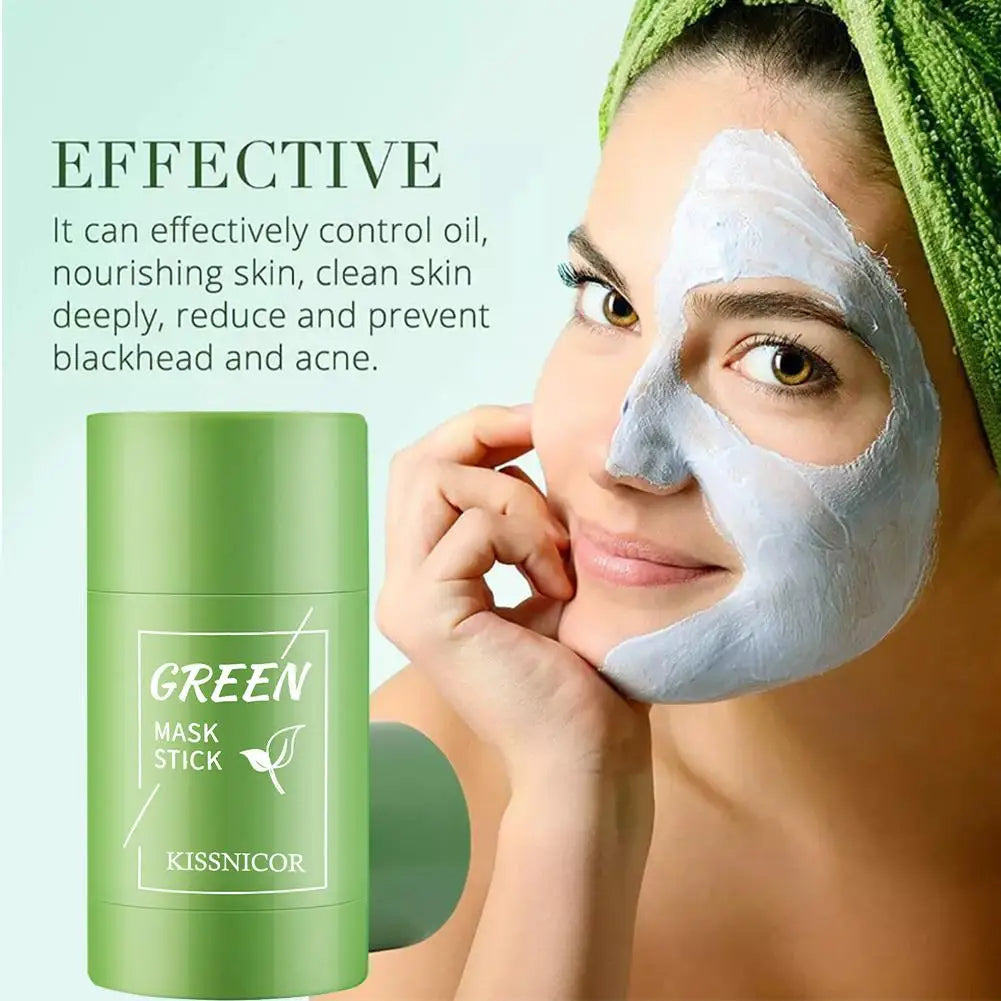 Face Clean Mask Green Tea Cleansing Stick Mask Acne Shrink Blackhead  Deep Moisturizing Cleansing Mask Film 40g Pores