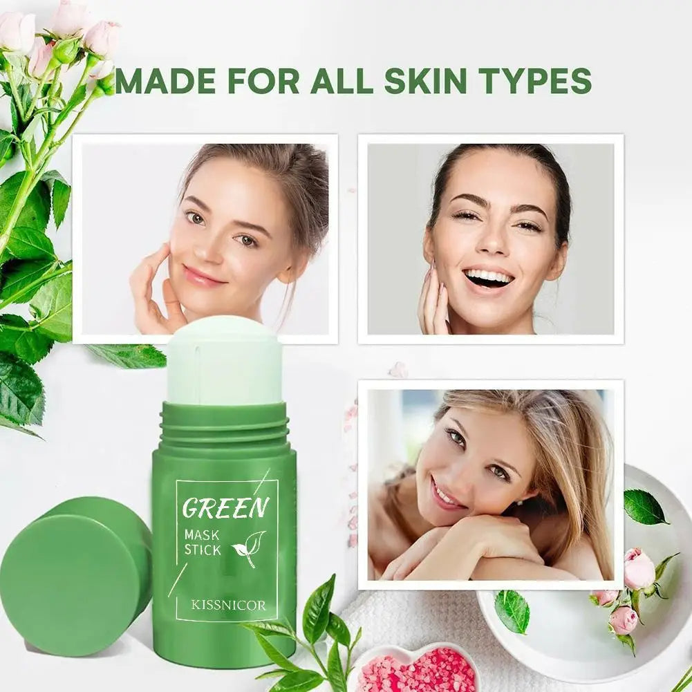 Face Clean Mask Green Tea Cleansing Stick Mask Acne Shrink Blackhead  Deep Moisturizing Cleansing Mask Film 40g Pores