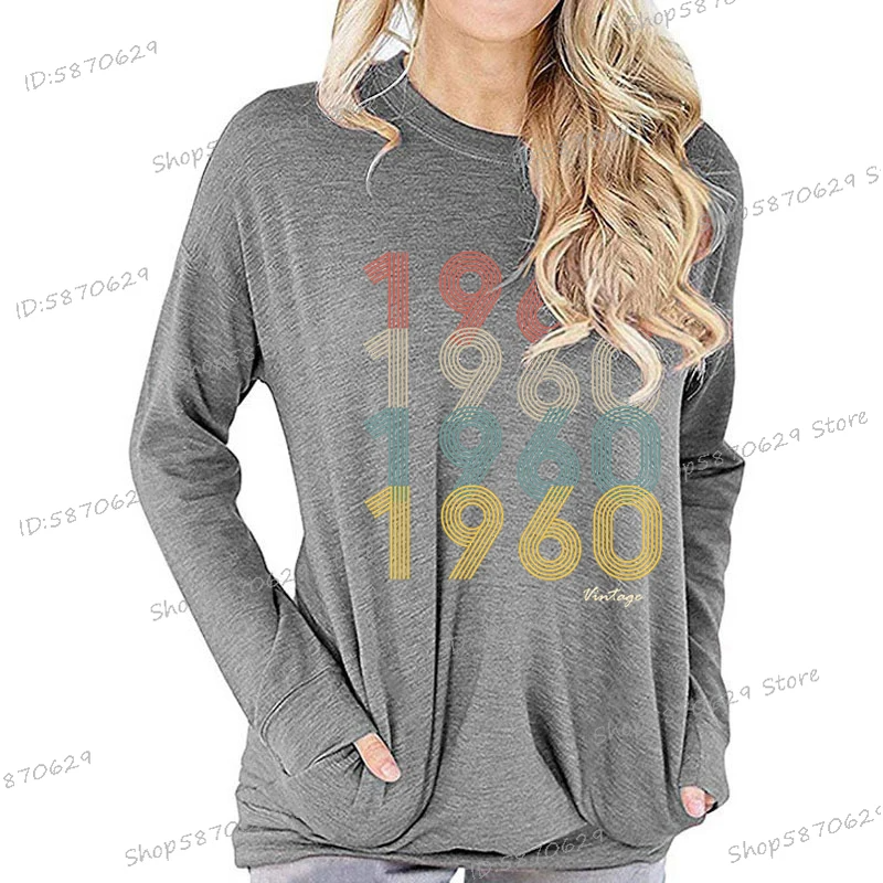 Retro 1960 Vintage Long Sleeve T-Shirt for Women