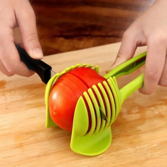 Stainless Steel Kitchen Handheld Orange Lemon Slicer Tomato Cutting Clip Fruit Slicer