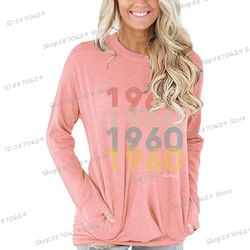 Retro 1960 Vintage Long Sleeve T-Shirt for Women