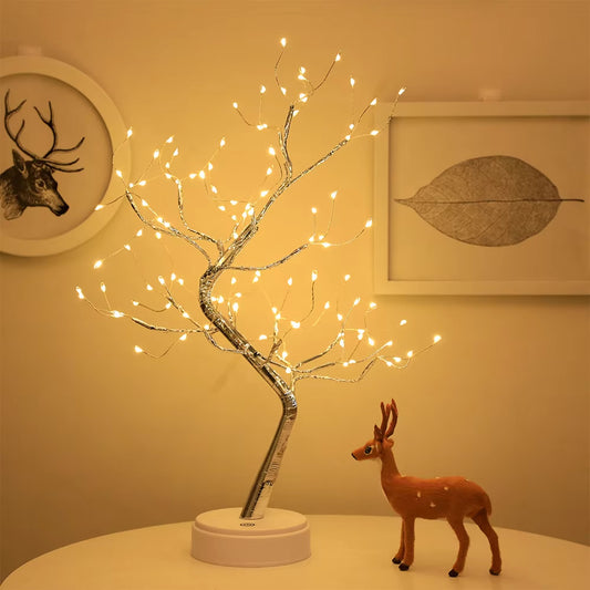 LED Night Light Mini Tree Copper Wire Garland Lamp For Decoration