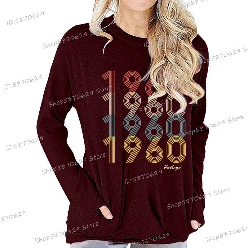 Retro 1960 Vintage Long Sleeve T-Shirt for Women