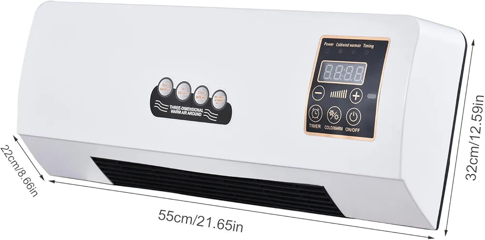 Heater and Air Conditioner Combo 1800W 2-in-1 Wall Mounted Electric Air Conditioner and Heater Fan with Remote Control